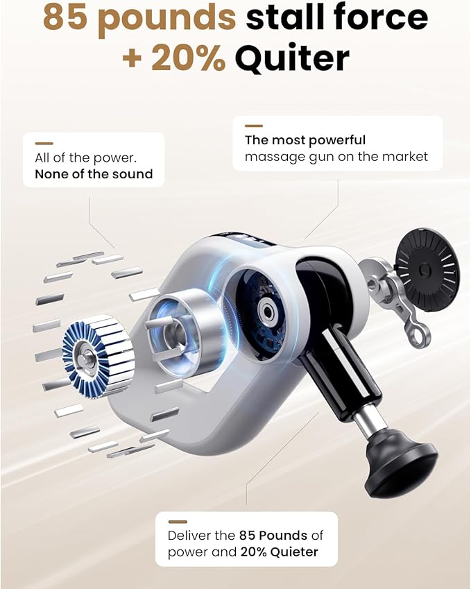 BOB AND BRAD D6 Pro Max Massage Gun with Metal Head, Deep Tissue Percussion with 16mm Amplitude, Professional Muscle Massager Gun for Athletes, Quiet Electric Handheld Massager