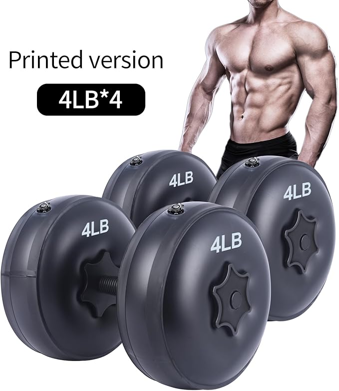 Water Filled Dumbbells Set - Water Filled Weights - Portable Travel Weights - Weights Adjustable Dumbbells - Portable Fitness Equipment - Strength Training - Fitness and Shaping