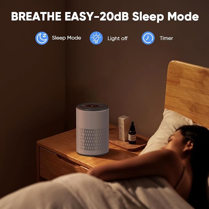 DAYETTE Air Purifier for Home Large Room up to 1300 sq ft, H13 Air Purifiers for Bedroom Pets with Fragrance Sponge, Remove 99.97% Smoke/Pet Dander/Pollen, Quiet 20dB Sleep Mode