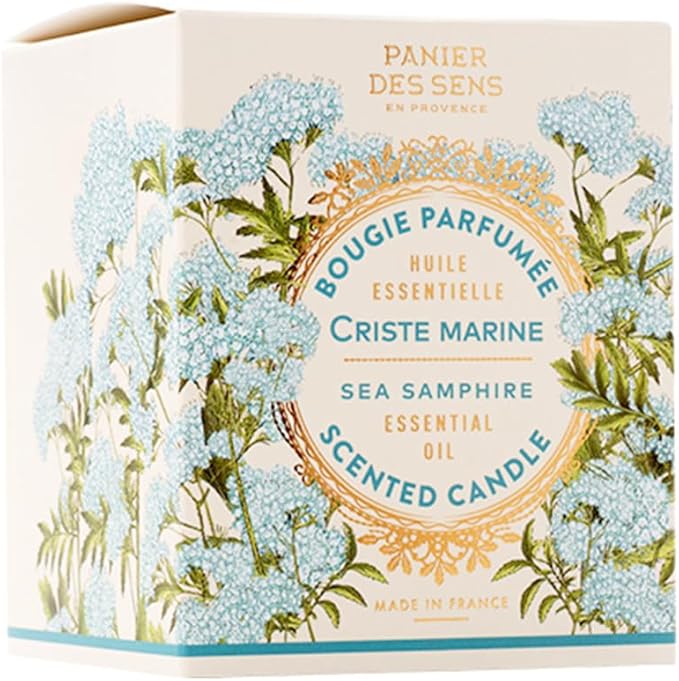 Panier des Sens – Sea Samphire Candle - Scented Candles for Home - Essential Oil Candle - Aromatherapy Candles for Relaxation Made in France - Long Lasting & 100% Natural Cotton Wick - Vegan – 6.3 oz