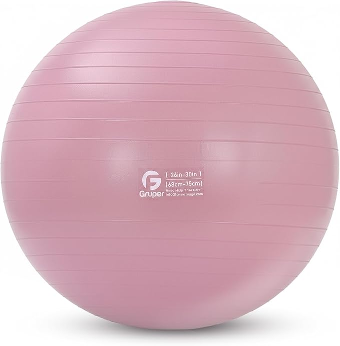 Gruper Yoga Ball and Pilates Ball,4 Sizes Exercise Ball for Fitness, Workout, Pregnancy and Physical Therapy,Quick Pump Included,Great as Yoga Ball Chair for Office or Home Gym Equipment