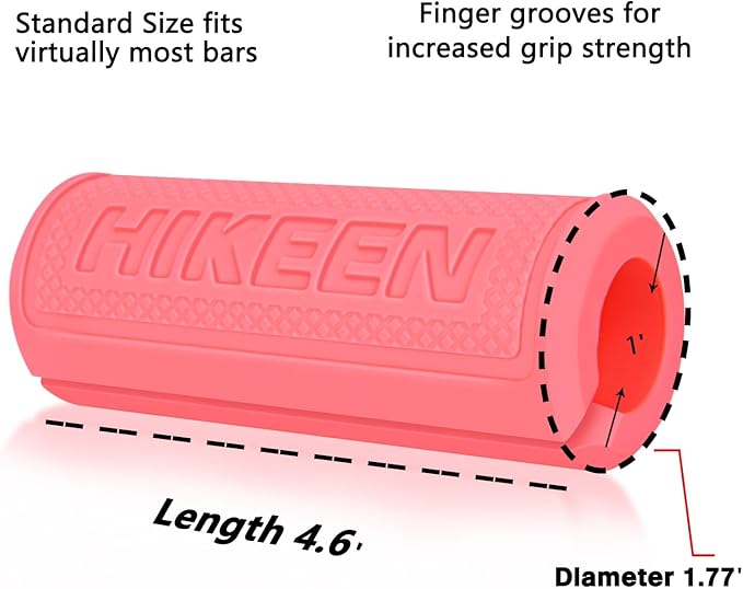 Hikeen Thick Bar Dumbbell Grips,Non Slip Hard Rubber Barbell Grips,Grips for Weight Lifting, Muscle Building-1.77", 2", 2.25" & 2.75" Outer Diameter