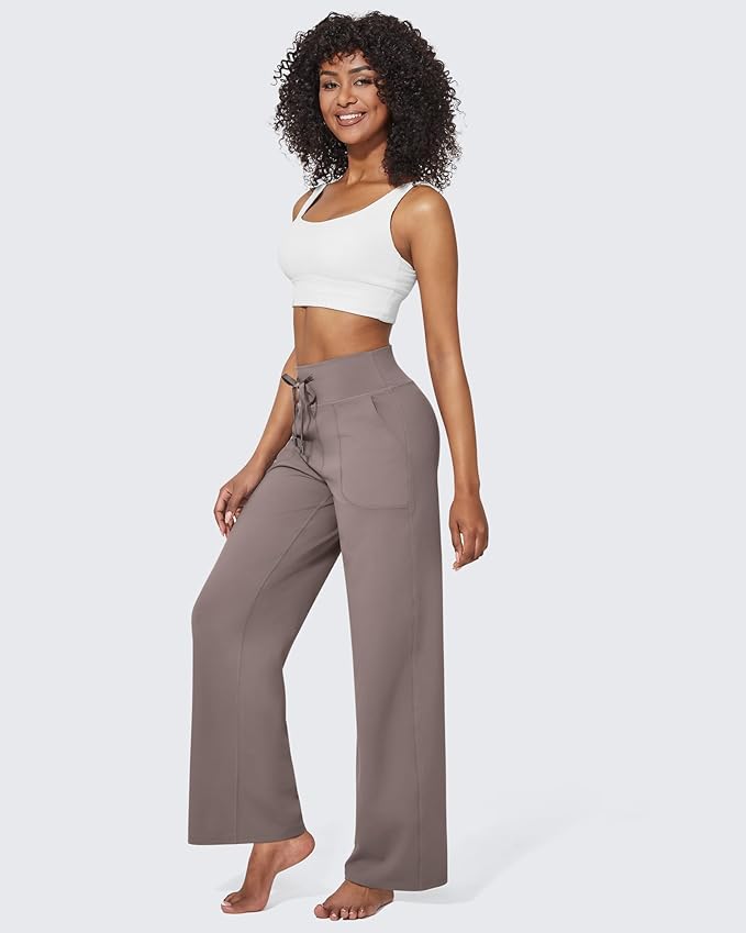 G4Free EverGoing Wide Leg Pants for Women Yoga Pants High Waist Sweatpants with Pockets Stretch Lounge Pants Comfy