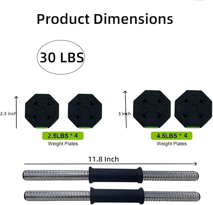 Adjustable Dumbbell Set, Adjustable Weights 30/44 /66/88 LBS Free Weight Set for Home Gym