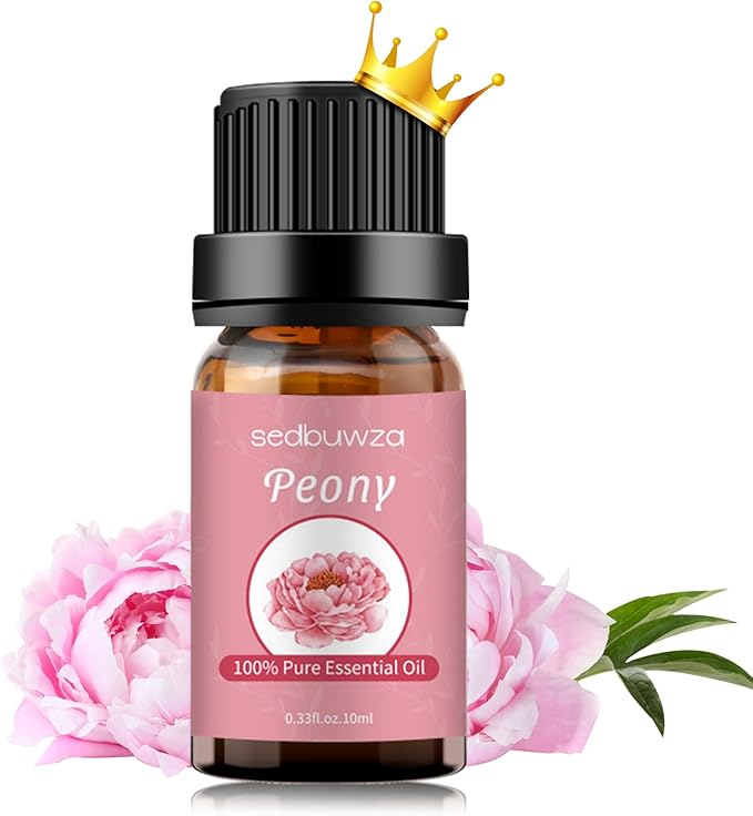 Sedbuwza Peony Essential Oil, Pure Organic Peony Fragrance Oil for Diffuser, Humidifier, Soap, Candle, Perfume