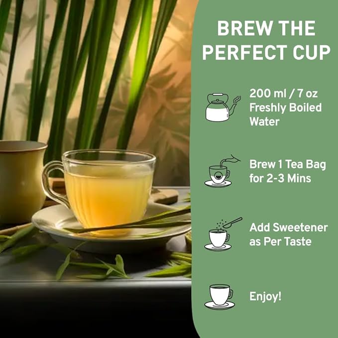 HANDPICK, Lemongrass Tea Bags (100 Count) Non-GMO, Caffeine Free - Quality Lemongrass Herbal Tea- Eco-conscious Round Tea Bags | Brew Hot or Iced Tea