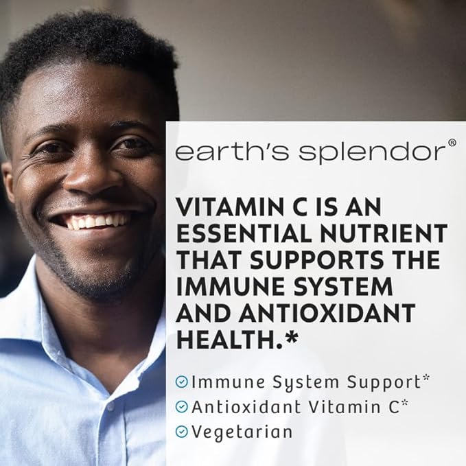 Earth's Splendor Immune Support Supplements, with Vitamin C & Rose HIPS, Support Antioxidant Health, Gluten Free, No Artificial Color, or Flavor, for Men & Women (500mg Vitamin C, 100 Tablets)