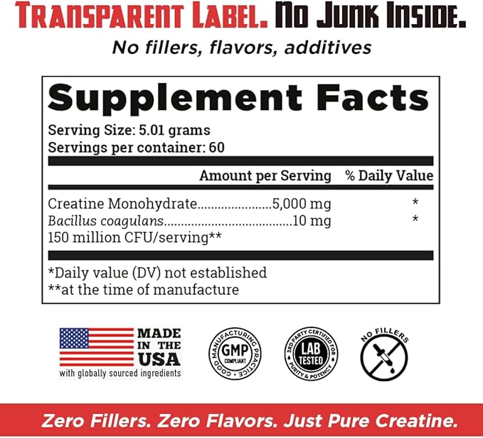 Old School Labs Classic BioFit™ Micronized Creatine Monohydrate ∣ Post-Recovery Powder for Strength & Performance ∣ Max Absorption ∣ Men & Women ∣ 60 Servings