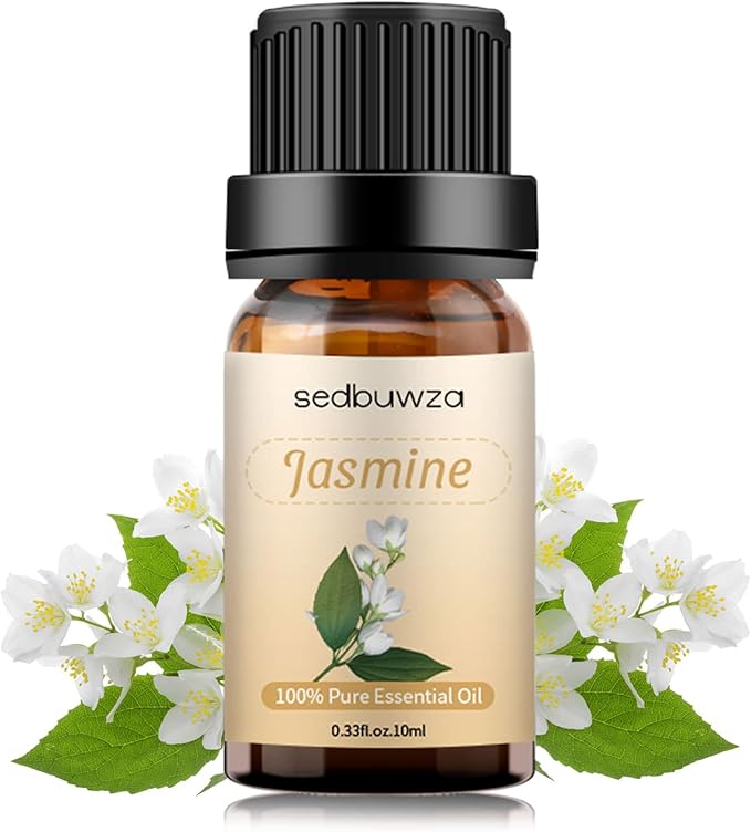 Sedbuwza Jasmine Essential Oil, Pure Organic Jasmine Fragrance Oil for Diffuser, Humidifier, Soap, Candle, Perfume