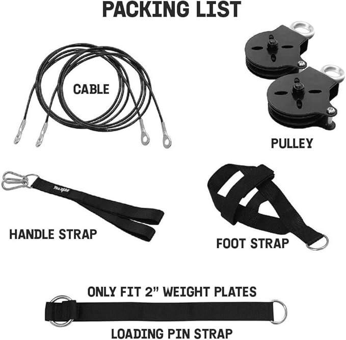 Yes4All Cable Machine Attachment, Double D Hanlde & Tricep Rope Cable Attachment, Weight Machine Accessories Load 880 LB for Home Gym