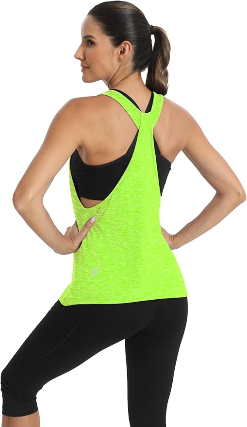 ICTIVE Workout Tops for Women Sleeveless Open Back Muscle Racerback Exercise Tank Shirts