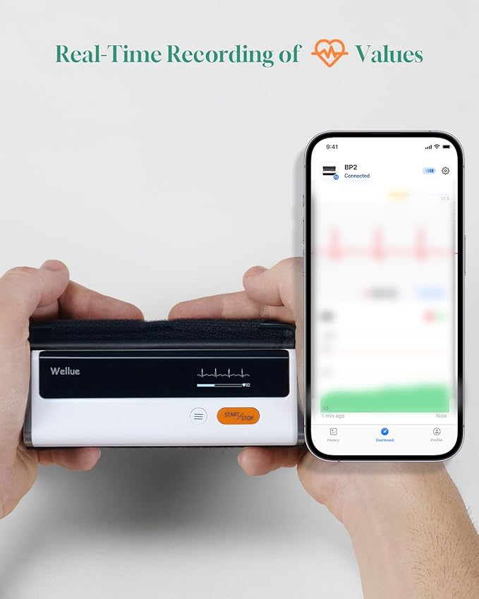 Wellue Bluetooth Blood Pressure Monitor for Home Use, Upper Arm Blood Pressure Machine with Cuff Size 8.6"-16.5", Portable Digital BP Monitor with Free APP for iOS & Android, Reports Shareable