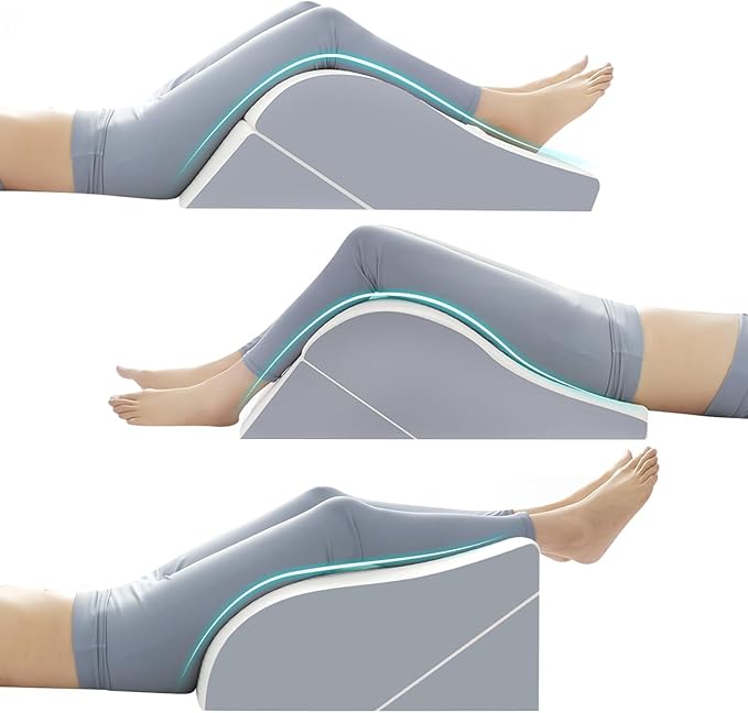 2PCS Leg Elevation Wedge Pillows for Sleeping, Leg Wedge Pillow After Knee Replacement Post Surgery, Leg Wedges for Elevation for Swelling, Circulation, Adjustable 3-in-1 Height Foam Pillow Wedge