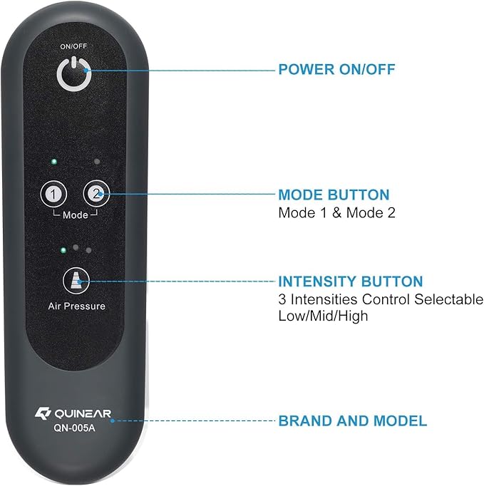 QUINEAR Air Compression Leg Massager for Circulation & Pain Relief, Calf Massagers with 2 Modes & 3 Intensities, Sequential Compression Device (SCD) for RLS, Edema, FSA-HSA - Ideal Gift