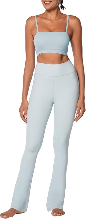 Sunzel High Waist Mini Flared Leggings for Women, Tummy Control Casual Flare Yoga Pants for Yoga Workout Gym