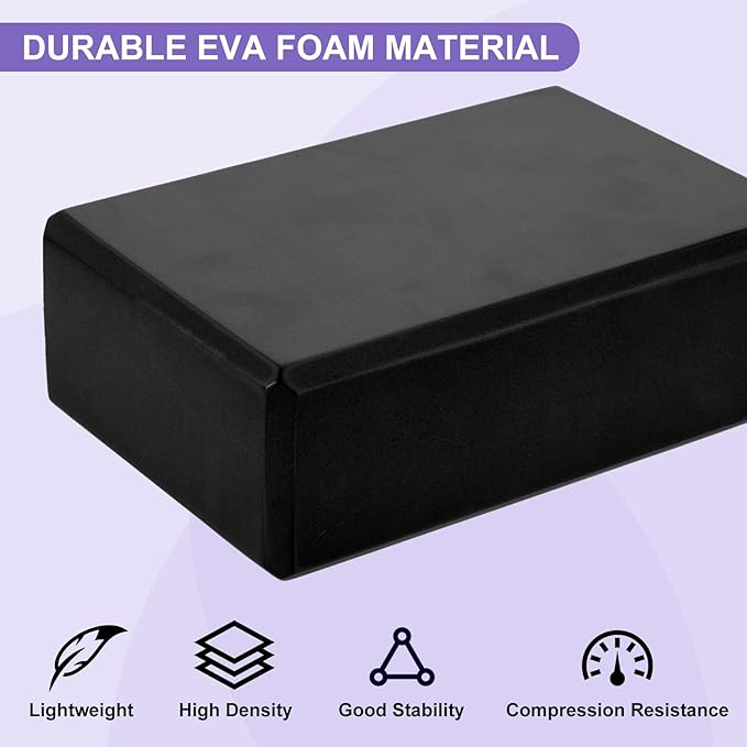 PATIKIL Yoga Blocks & Resistance Band Set, 10 Pack High-Density EVA Foam Yoga Block Bulk 9"x6"x3" Non-Slip Dance Brick Lightweight for Women Gym Stretching Yoga Pilates