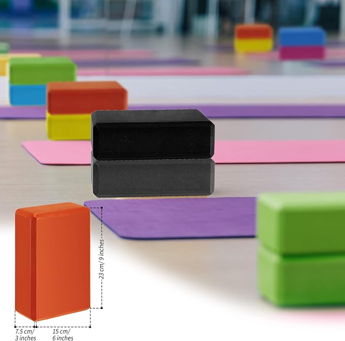 20 Pcs Foam EVA Yoga Blocks Lightweight Yoga Bricks Non Slip Supportive Foam Blocks Yoga Prop Accessories for Yoga, Pilates, Stretching and Meditation, Women Men Yogi Yoga Beginners (Multicolor)