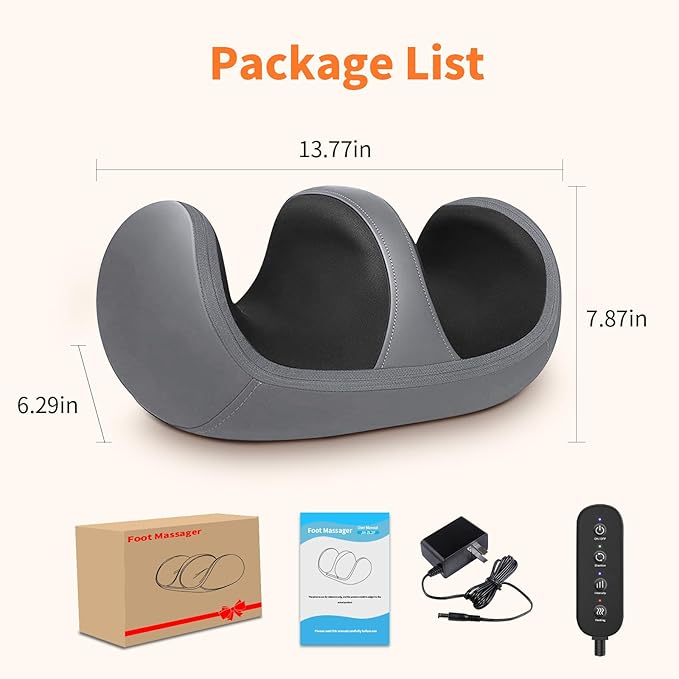 Foot and Calf Massager with Heat, Shiatsu Kneading Foot Massager for Pain Relief, Deep Tissue Massager Machine with Massage Roller, Wired Remote, Gifts for Mom Dad