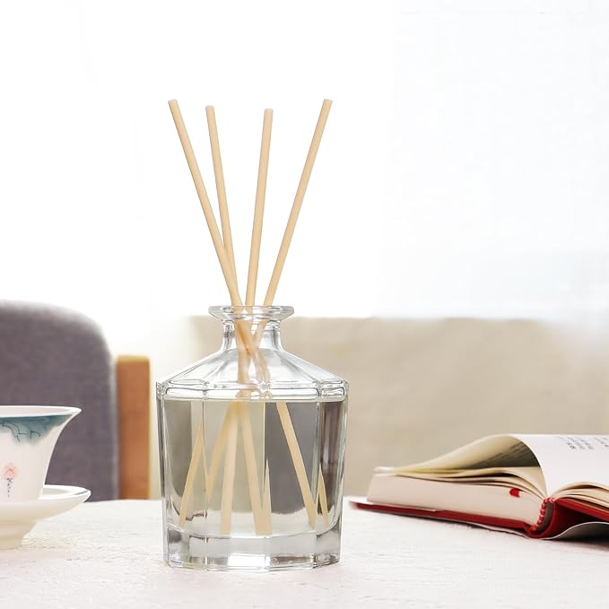 L'odeur Vill Reed Diffuser, 8.5 Oz(250ml) Moroccan Amber Bathroom Diffuser with 10 Sticks, Scented Diffuser Home Fragrance Essential Oil Reed Diffuser Set for Home Large Rooms Bathroom Shelf Decor