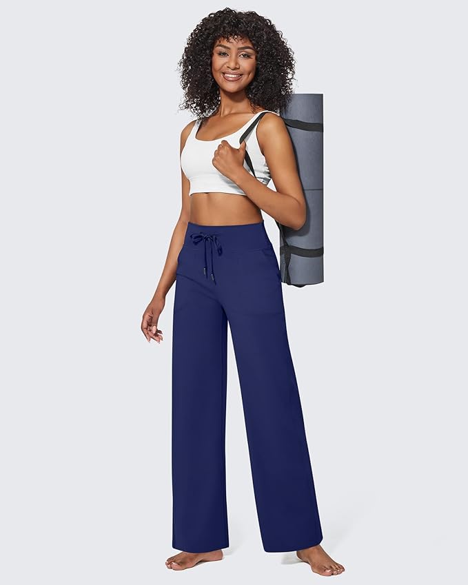 G4Free EverGoing Wide Leg Pants for Women Yoga Pants High Waist Sweatpants with Pockets Stretch Lounge Pants Comfy