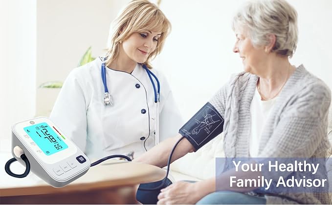 Blood Pressure Monitor, Upper Arm Electronic, Stores Up to 2 x 120 Readings. User Friendly with BP Log and Carrying Pouch. Digital Monitor