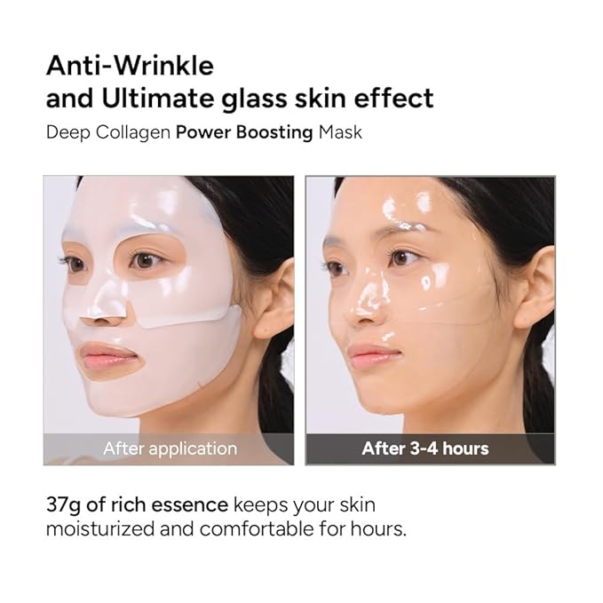 SUNGBOON EDITOR Deep Collagen Boosting Duo : Deep Collagen Mask (4ea) & Power Boosting Capsule Cream, Skincare Gift Sets for Mom