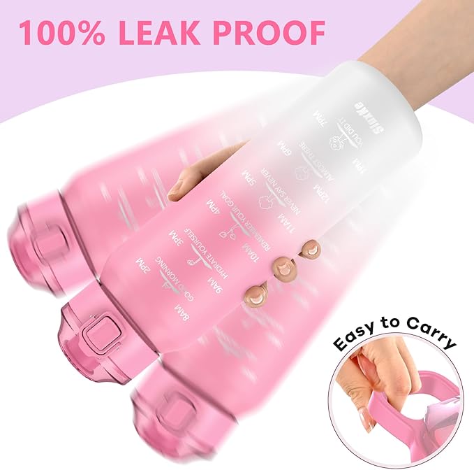 32oz Insulated water bottle with 2 Lids (Straw and Chug Lid), 18/10 Stainless Steel Water Bottle BPA Free, Double Wall Vacuum Wide Mouth Insulated Water Bottle for Men, Women & Kids PINK WHITE