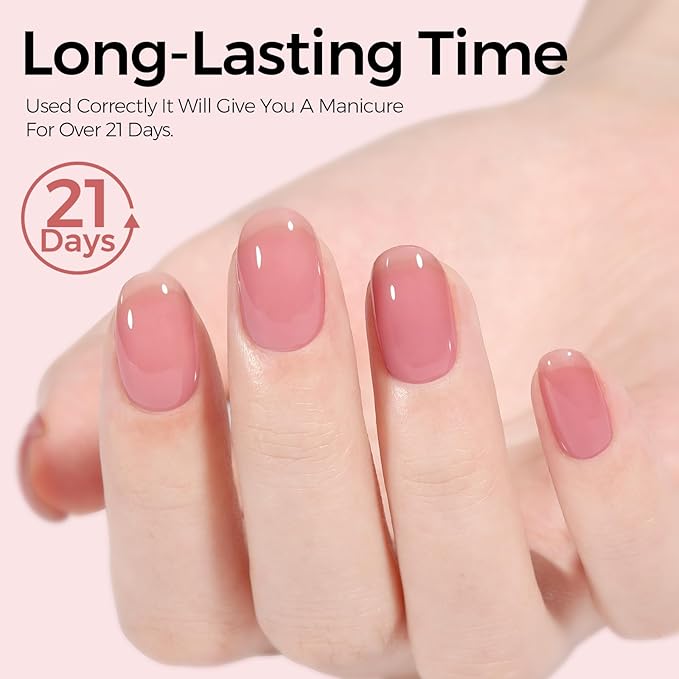 TOMICCA Gel Nail Polish - Jelly Grape Red, Sheer Maroon, UV Translucent Purple - Quick Dry, Long Lasting Neutral Nail Art Manicure