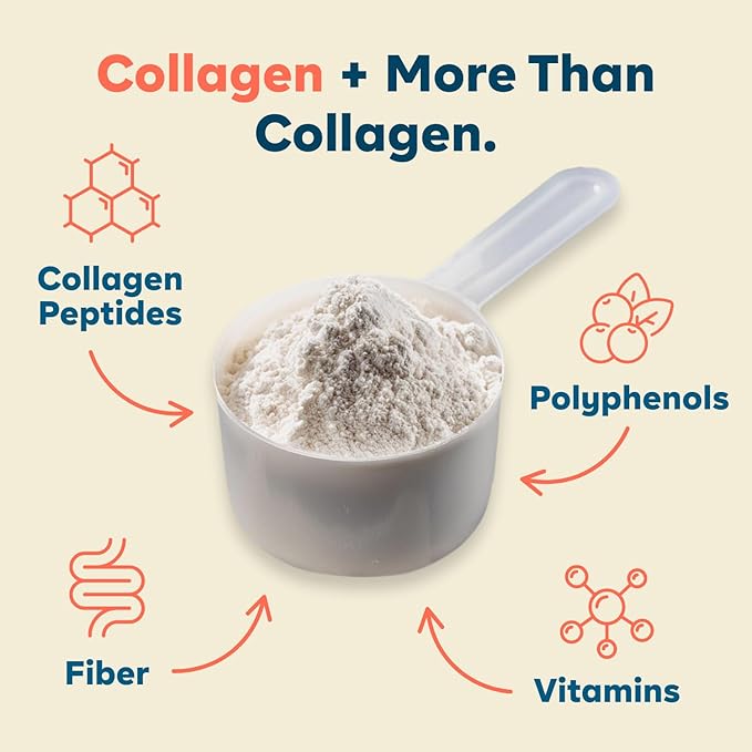 goode health SUPR Collagen Powder – Unflavored, Easy-Mix Bovine Collagen with Fiber, Polyphenols & Vitamins – Supports Skin, Hair, Nails, Joints & Digestion – 25 Servings