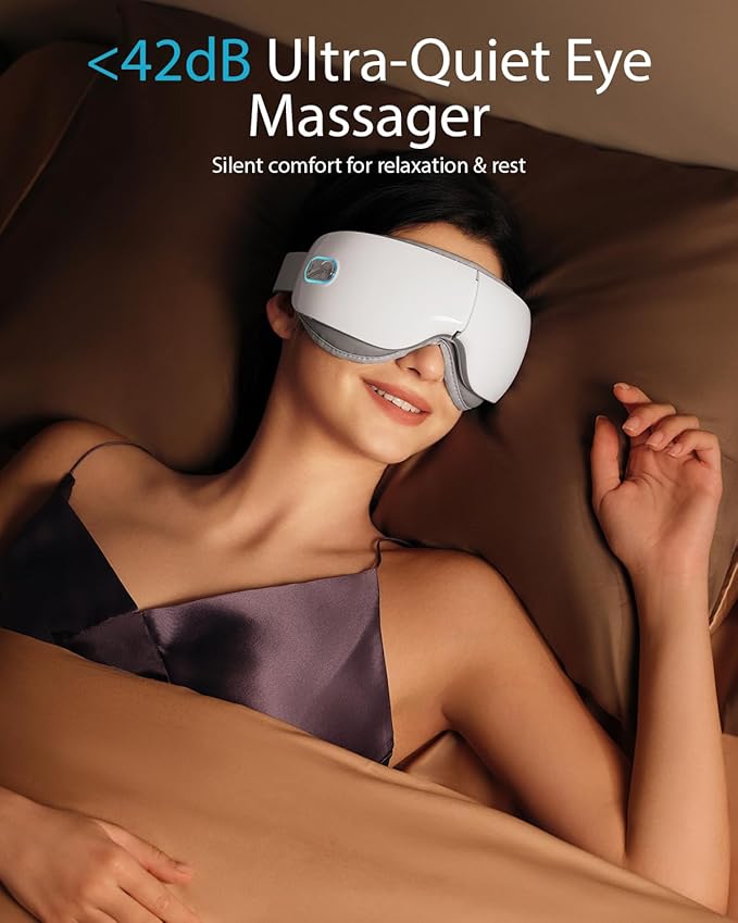 SKG Eye Massager with Heat, Bluetooth Music & Foldable Sleep Mask for Dry Eyes & Relaxation, Ideal for Travel, Work