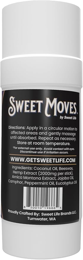 Sweet Life | Hemp Salve Stick | 2000mg | Small Business | Organic | Body Balm | Muscle Comfort