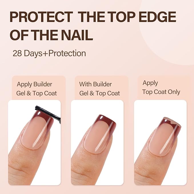 Vansiho 150 Pcs French Gel Nail Tips, Short Square Press on Nails, Pre-French Acrylic Fake Nails for Nail Art DIY - 15 Sizes