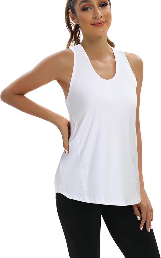 Aeuui Womens Workout Tops Open Back Racerback Tank Tops Sleeveless Yoga Athletic Running Shirts Gym Clothes for Women