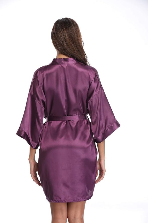 Women's Pure Short Silky Robes Bridesmaid Bride Party Satin Robes Sleepwear