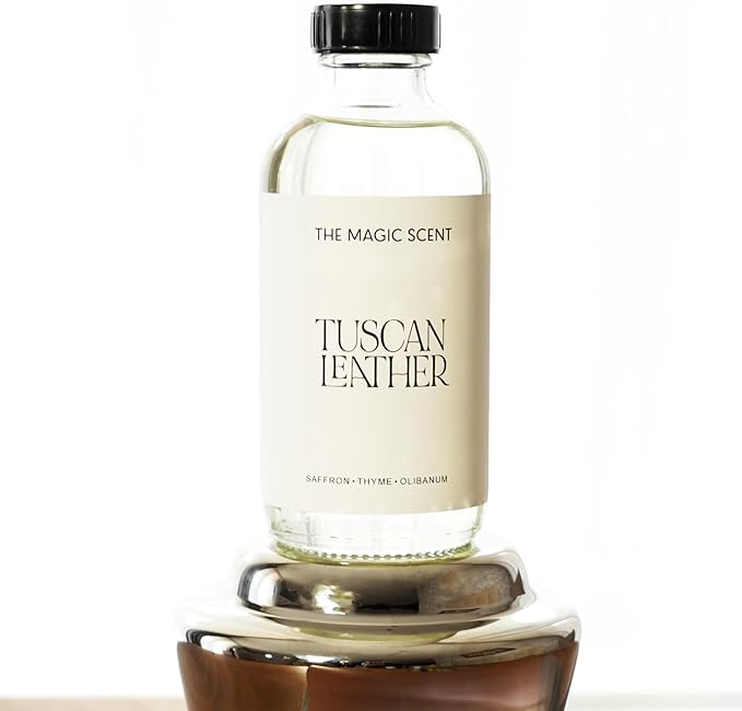 The Magic Scent Tuscan Leather Diffuser Oil - Hotel & Home Luxury Scents - Diffuser Oil Scents for Home Designed for Use in All Diffusers - 8.5 fl oz, 250 mL