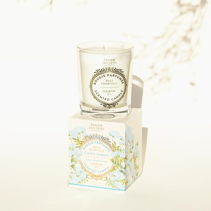 Panier des Sens – Sea Samphire Candle - Scented Candles for Home - Essential Oil Candle - Aromatherapy Candles for Relaxation Made in France - Long Lasting & 100% Natural Cotton Wick - Vegan – 6.3 oz