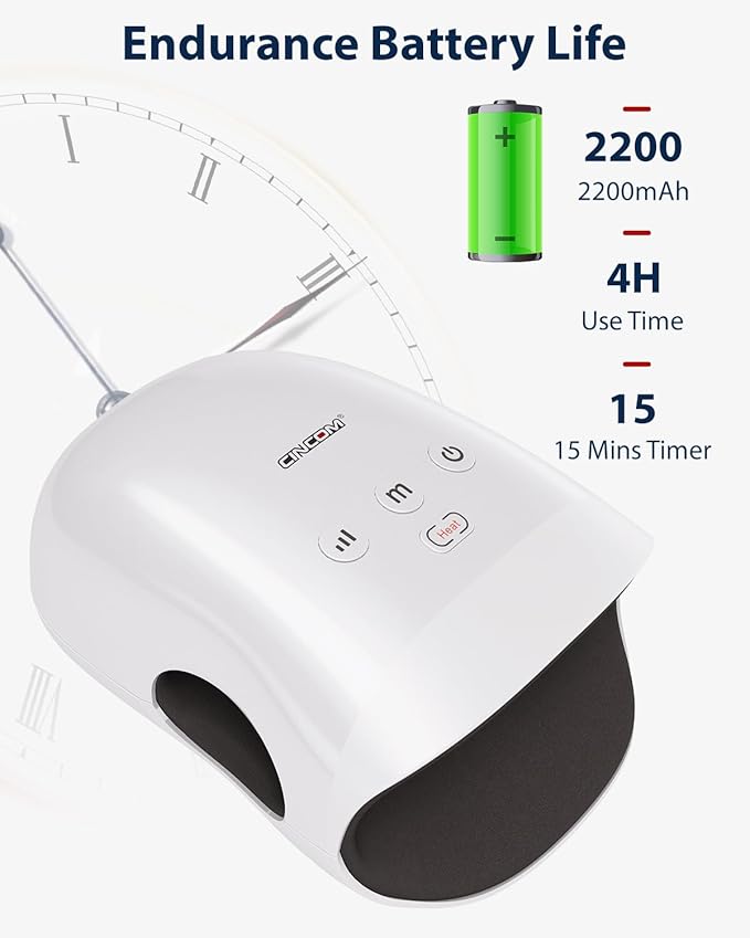 CINCOM Hand Massager - Cordless Hand Massager with Heat and Compression for Arthritis and Carpal Tunnel, Gifts for Women(White)