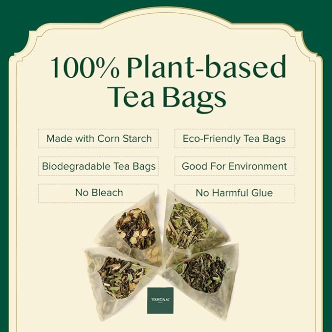 VAHDAM, Assorted Tea Sampler (20 Delicious Variety, 40 Individually Wrapped Pyramid Teabags) Long Leaf Premium Teas I Tea Gift Set I Gift Ideas for Lovers | Gifts for Him/Her