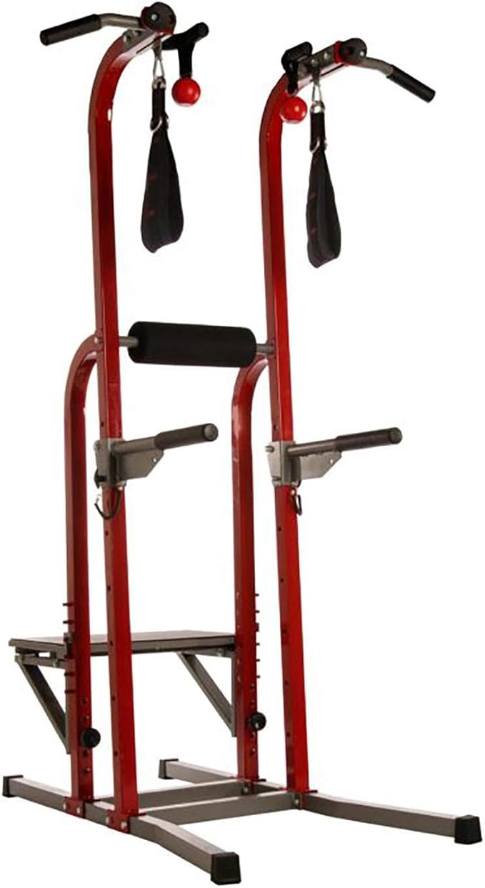 Stamina Power Tower - Dip Bar Pull Up Bar Station with Smart Workout App - Dip Bars for Home Workout - Up to 250 lbs Weight Capacity