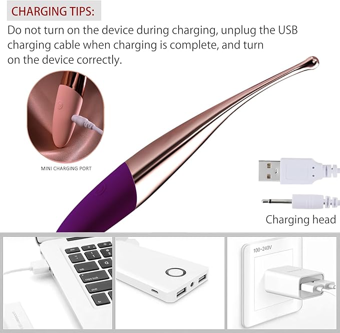CHARMING Personal Wand Massager with Waterproof Vibration for Full Body Massage Use, Promotes Essence Absorption, Relieves Fatigue -Purple