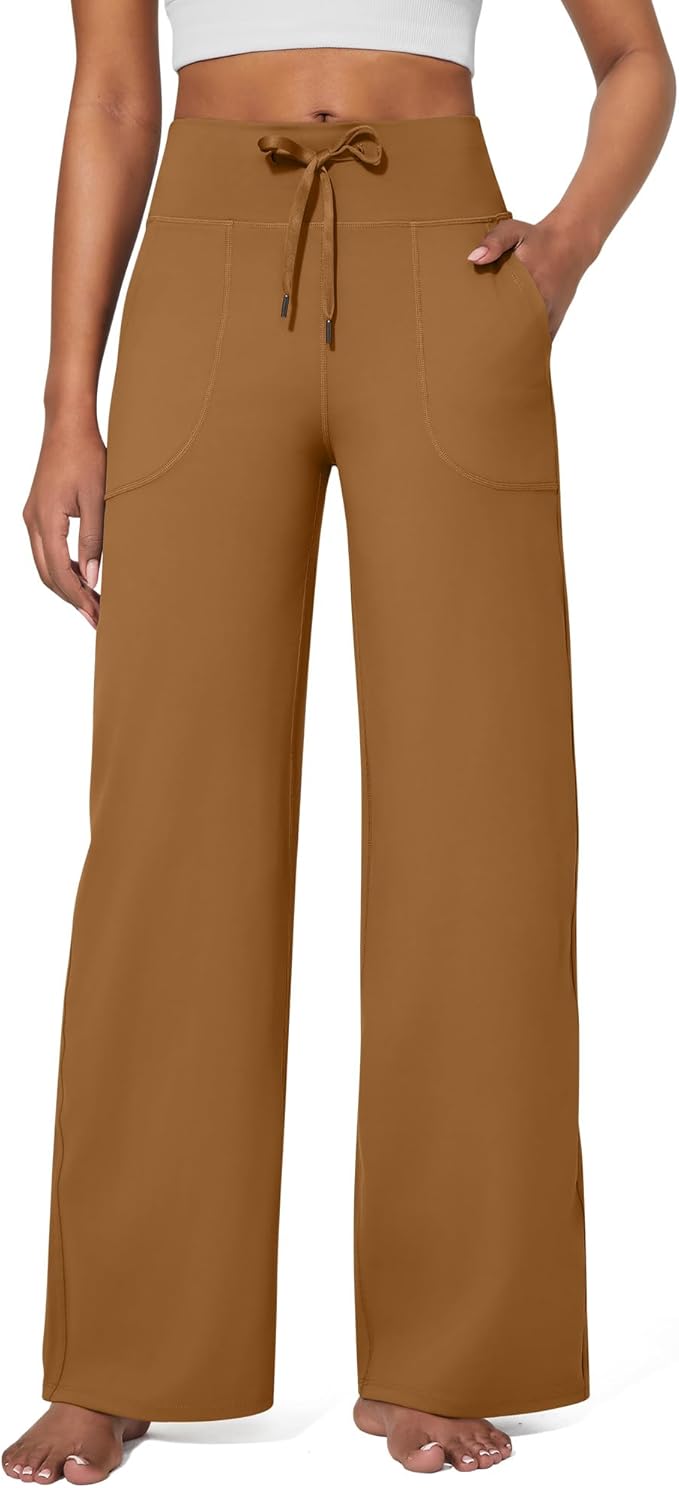 G4Free EverGoing Wide Leg Pants for Women Yoga Pants High Waist Sweatpants with Pockets Stretch Lounge Pants Comfy