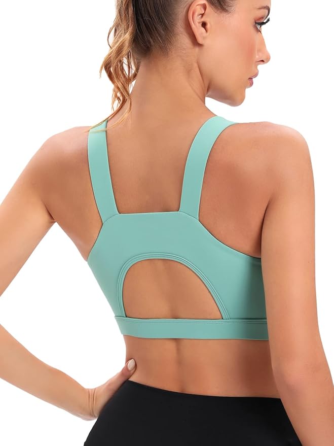 RUNNING GIRL High Impact Sports Bras for Women,Racerback Running Bra Workout Crop Tank Tops Longline Sports Bra Push up