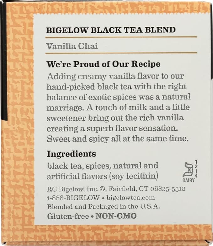 Bigelow B79593 Bigelow Special Blend Vanilla Chai Tea -6x20 Bag