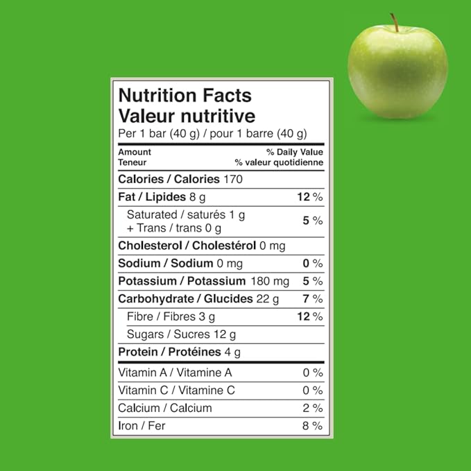 Taste of Nature Organic Apple Snack Bar - Healthy, Gluten Free, Non GMO, Vegan Snack Bars with Mixed Nuts, Fruits and Seeds - 16-Count Snack Pack