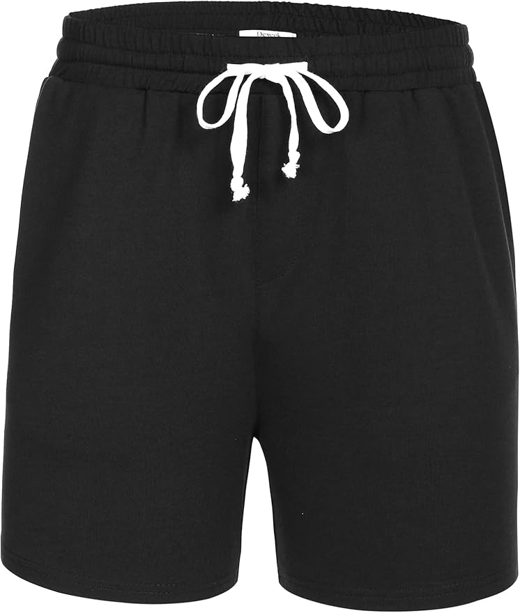 Deyeek 5.5 Inch Mens Pajama Shorts Sleep Cotton Lounge PJ Lightweight Elastic Waist Drawstring Nightwear Bottom with Pockets