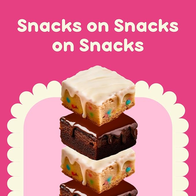 Prime Bites Protein Brownie from Alpha Prime Supplements | High Protein, Collagen Fortified Low Sugar Treat | Delicious Snack | 12 Bars per Box (Birthday Cake Blondie)