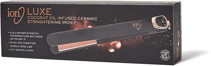 Ion Luxe Coconut Infused Ceramic Flat Iron 1 Inch