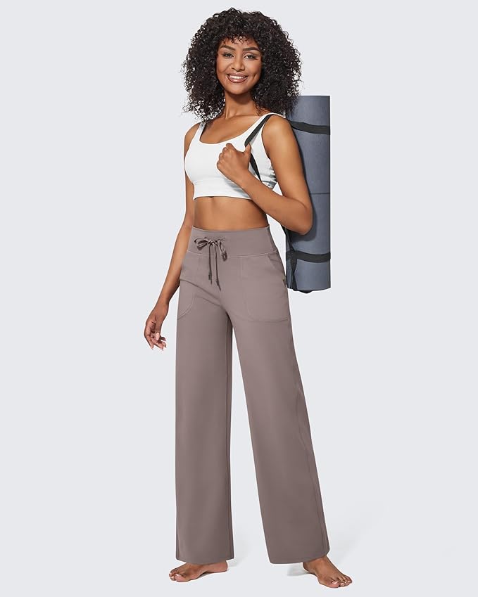 G4Free EverGoing Wide Leg Pants for Women Yoga Pants High Waist Sweatpants with Pockets Stretch Lounge Pants Comfy