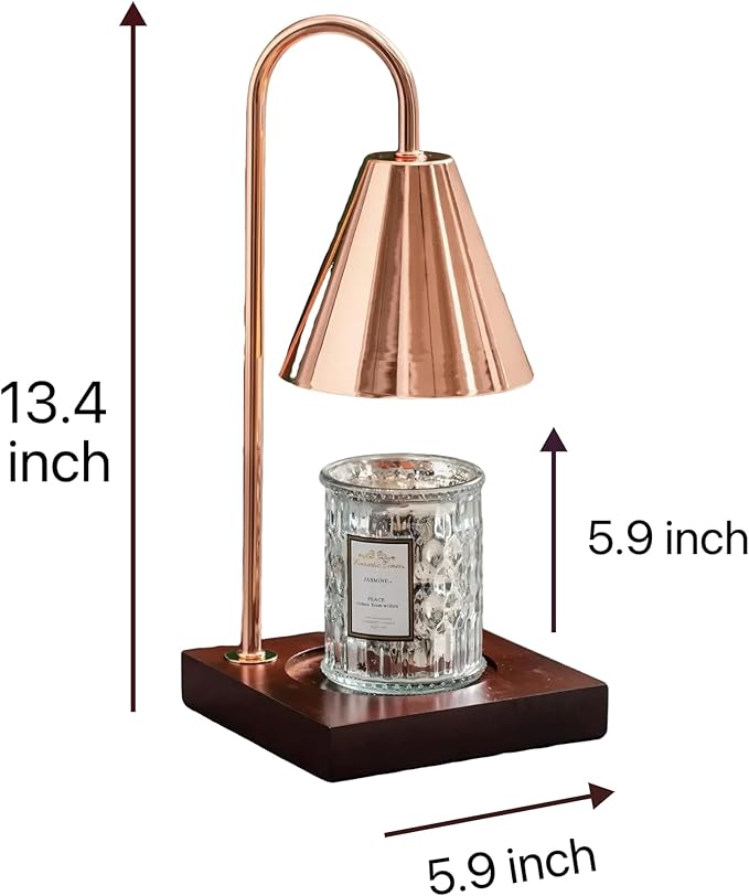 Candle Warmer Lamp with Timer-Electric, Home Decor, Dimmable Candle Light Warmer,House Warming Gifts New Home, Christmas Gifts for Women,Wax Melt Warmer for Jar Candles (Rose Gold)