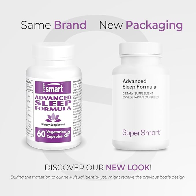 Supersmart - Advanced Sleep Formula (High Strength) - with Melatonin, Valerian Root, California Poppy, Passion Flower, Lithium Orotate | Non-GMO & Gluten Free - 60 Vegetarian Capsules